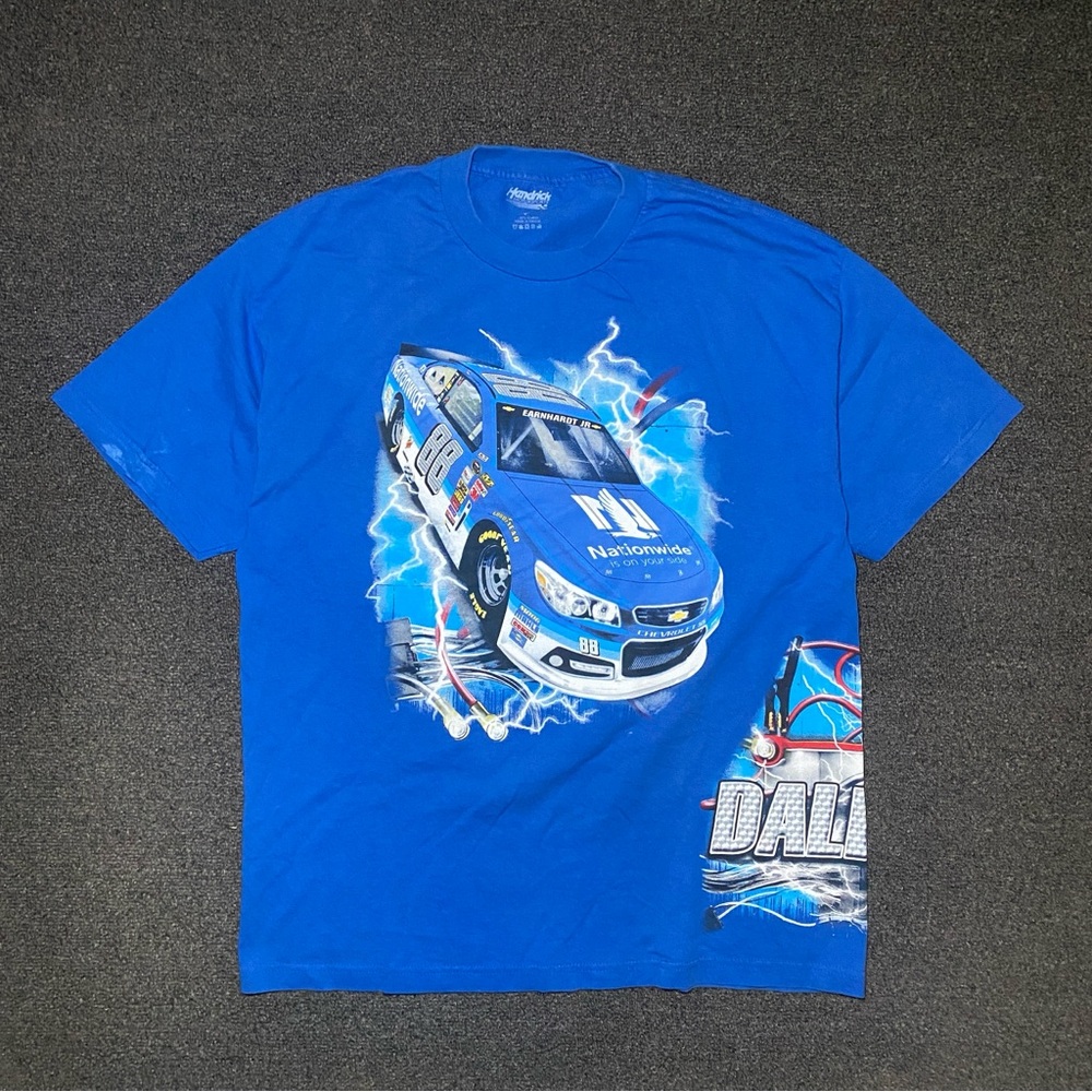 Dale Earnhardt jr #88 nation wide impala wrap around blue nascar shirt size xl